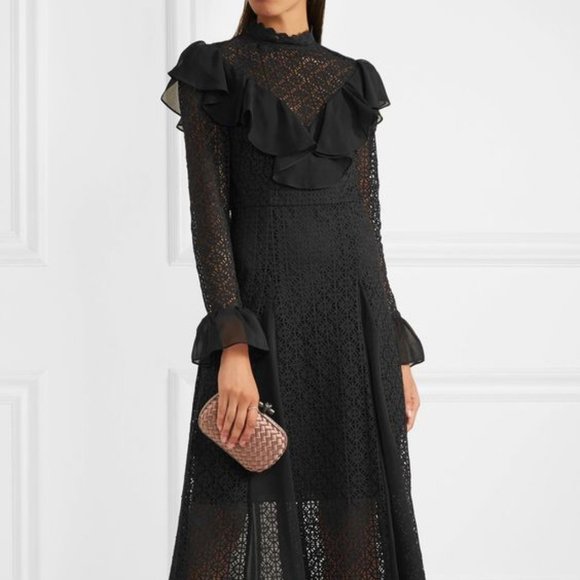 TEMPERLEY BLACK PRAIRIE DRESS Guipure lace dress. - Picture 7 of 9